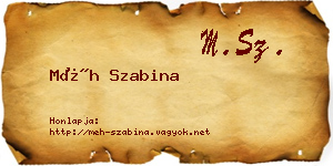 Méh Szabina névjegykártya