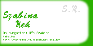szabina meh business card